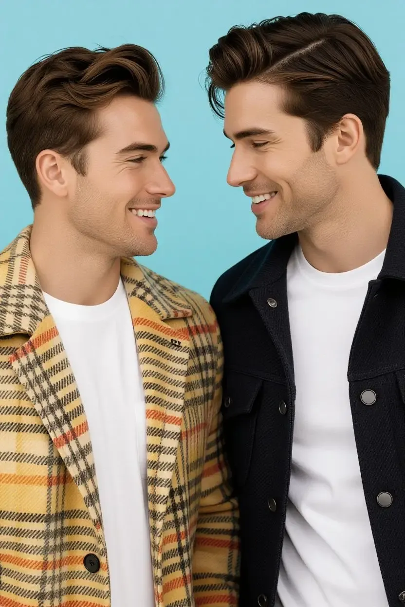 Due bei ragazzi che flirtano