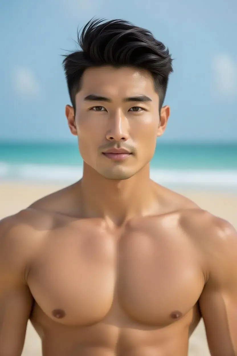 Ragazzo orientale muscoloso